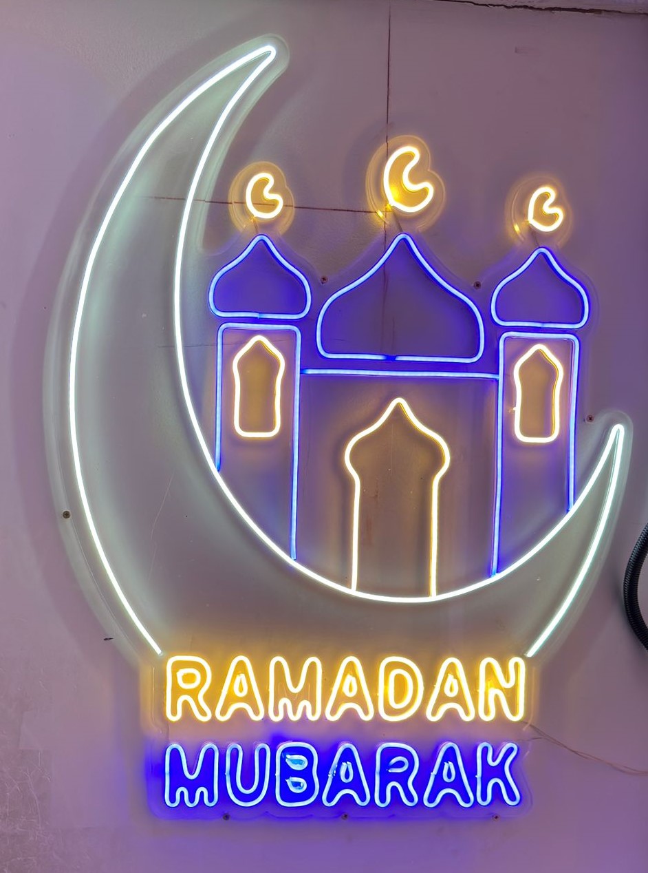 ramadan mubarak neon sign